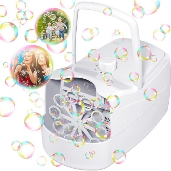 Sizonjoy Bubble Machine,Automatic Bubble Blower 8000+ Bubbles Per Minute, Portab - Picture 1 of 6